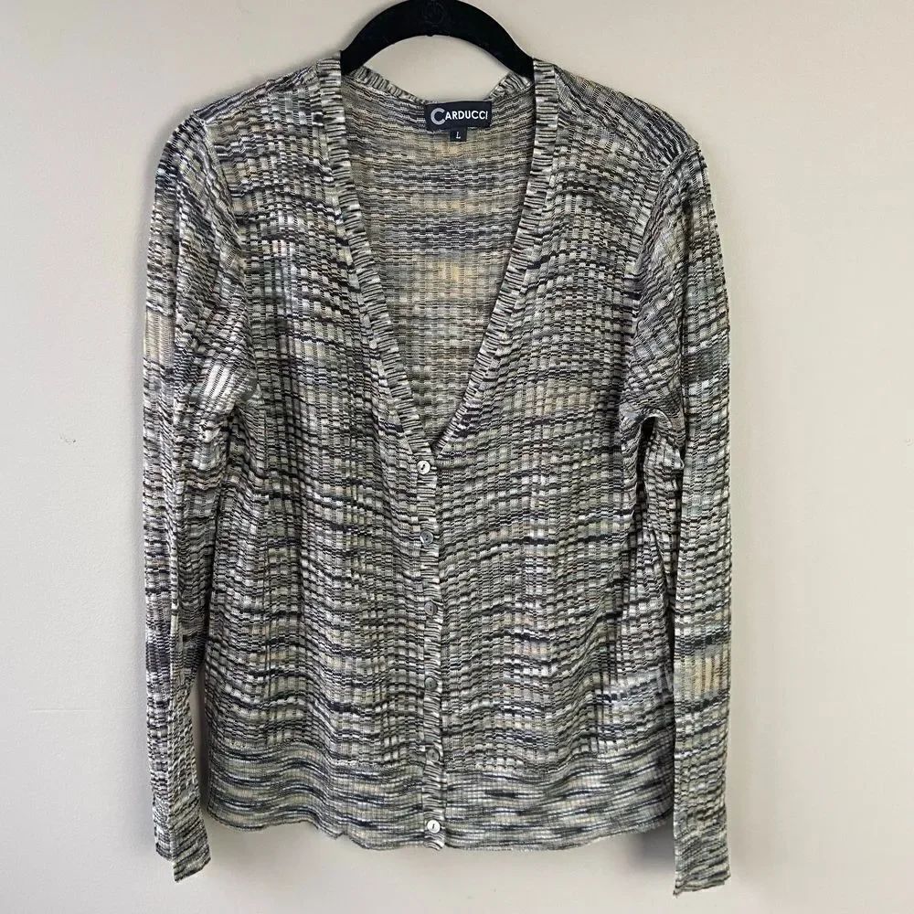 Vintage 90s Y2K Carducci Light Weight Button Front Cardigan SZ L